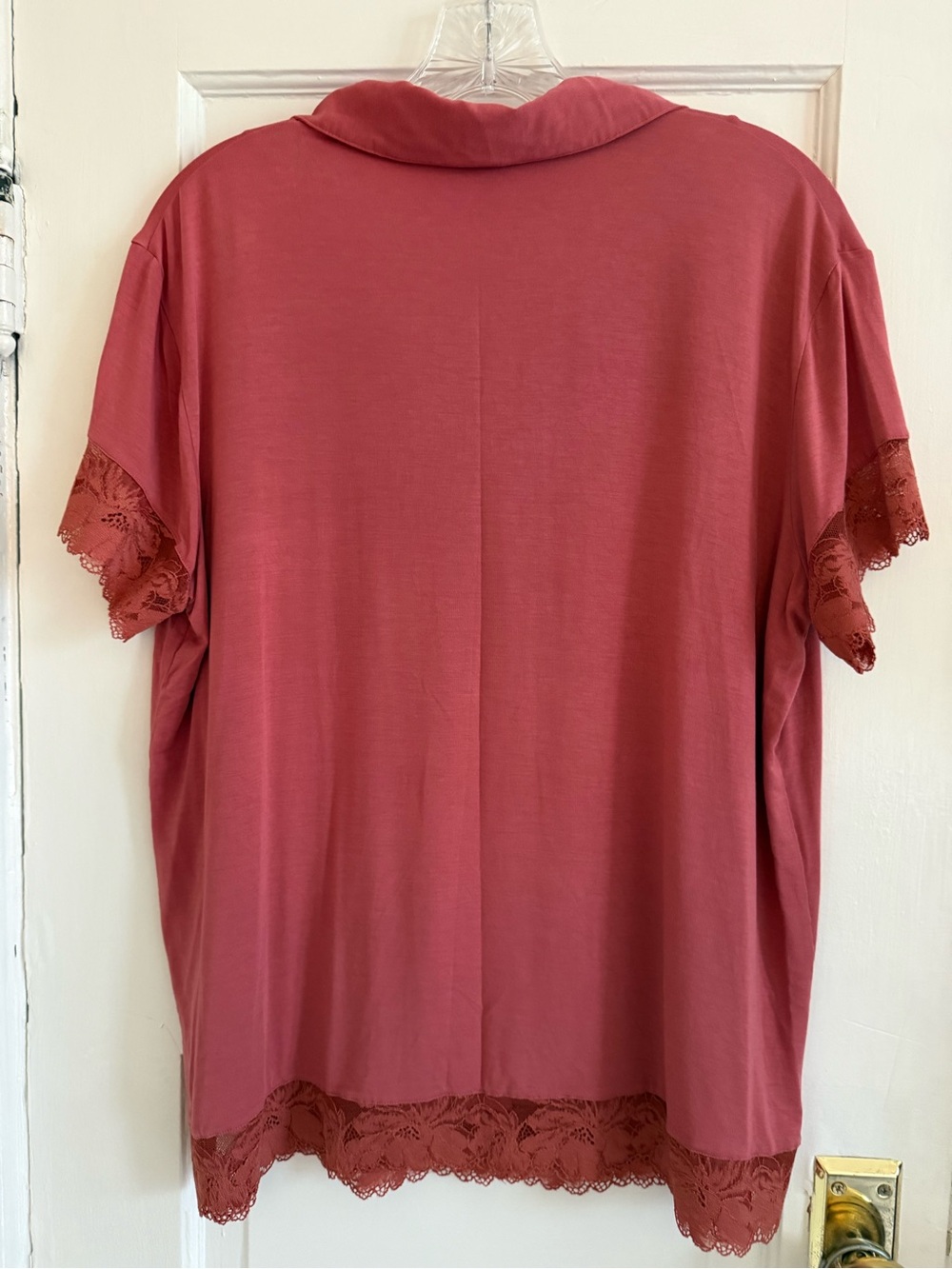Eberjey Rose Lace-Trim Short Pajama Set - Dusty Rose - Picture 5 of 9